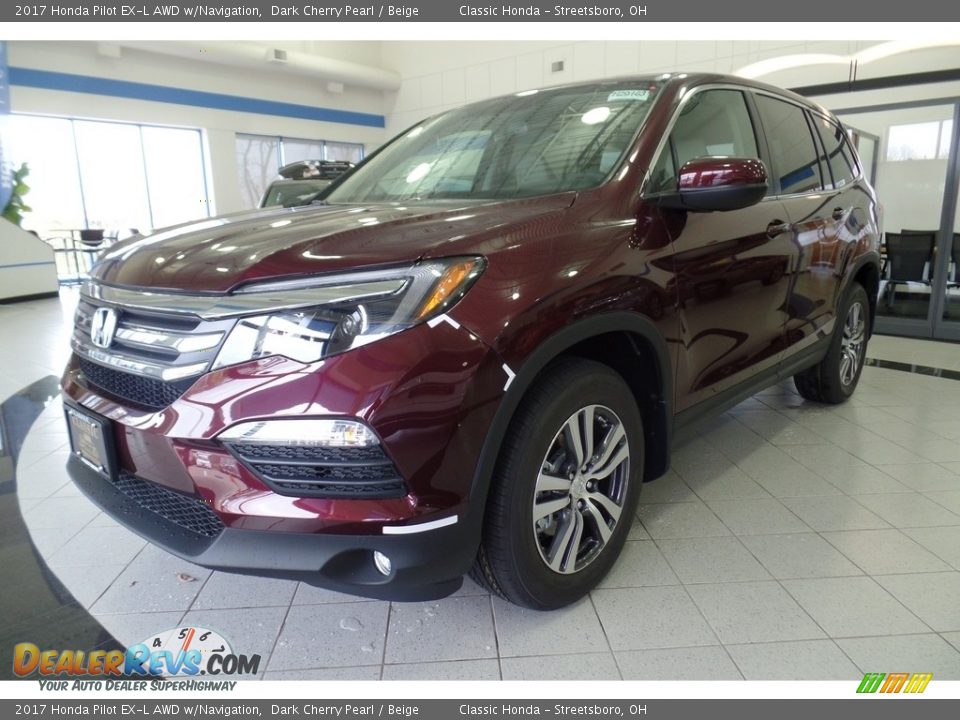 2017 Honda Pilot EX-L AWD w/Navigation Dark Cherry Pearl / Beige Photo #1