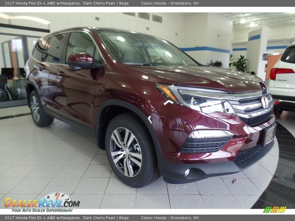 2017 Honda Pilot EX-L AWD w/Navigation Dark Cherry Pearl / Beige Photo #3