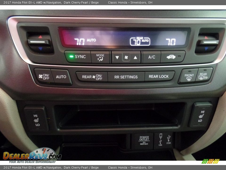 2017 Honda Pilot EX-L AWD w/Navigation Dark Cherry Pearl / Beige Photo #16