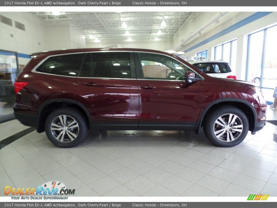 2017 Honda Pilot EX-L AWD w/Navigation Dark Cherry Pearl / Beige Photo #4