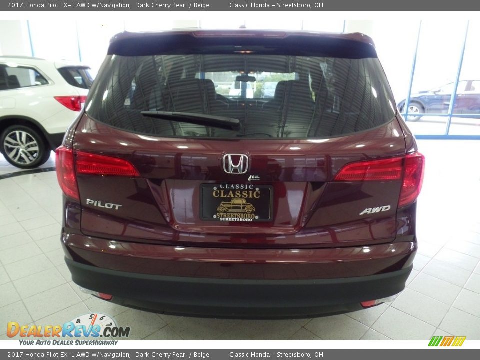 2017 Honda Pilot EX-L AWD w/Navigation Dark Cherry Pearl / Beige Photo #6