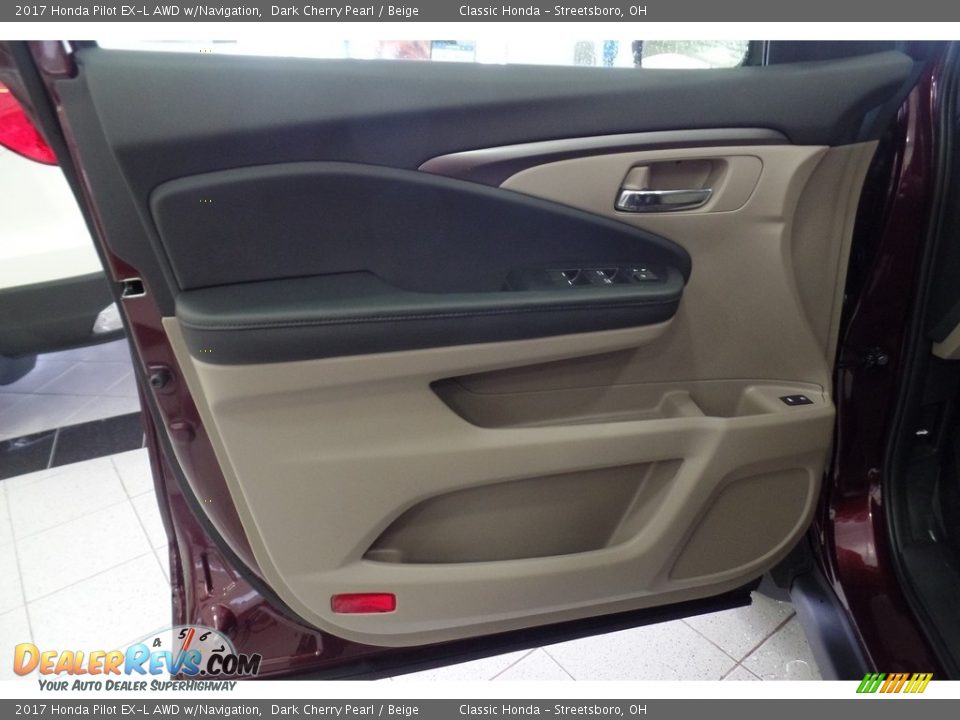 2017 Honda Pilot EX-L AWD w/Navigation Dark Cherry Pearl / Beige Photo #7