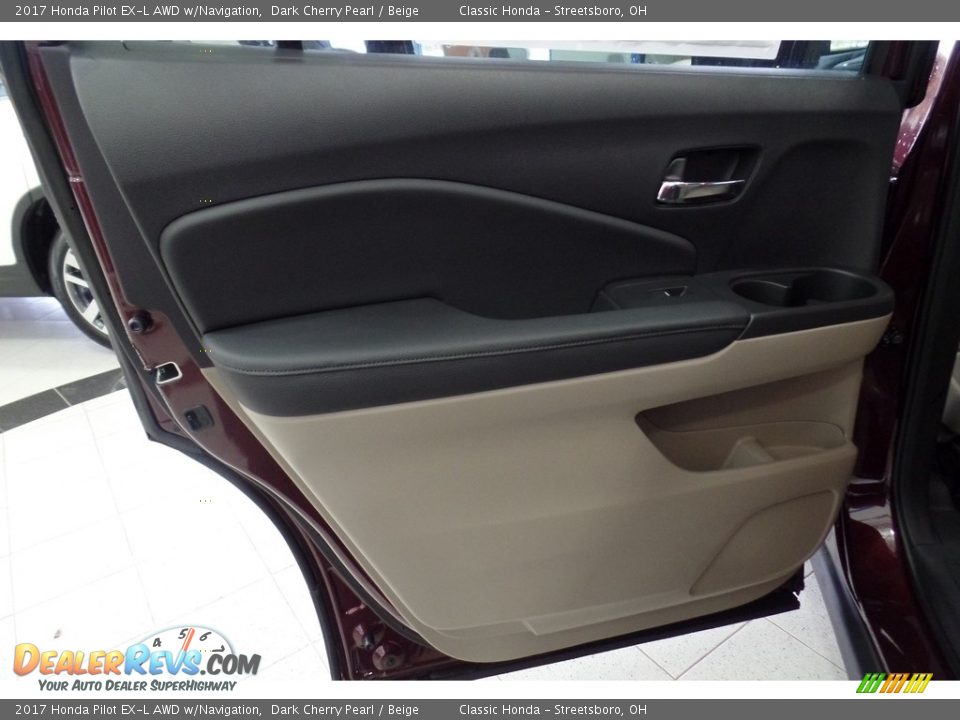 2017 Honda Pilot EX-L AWD w/Navigation Dark Cherry Pearl / Beige Photo #8