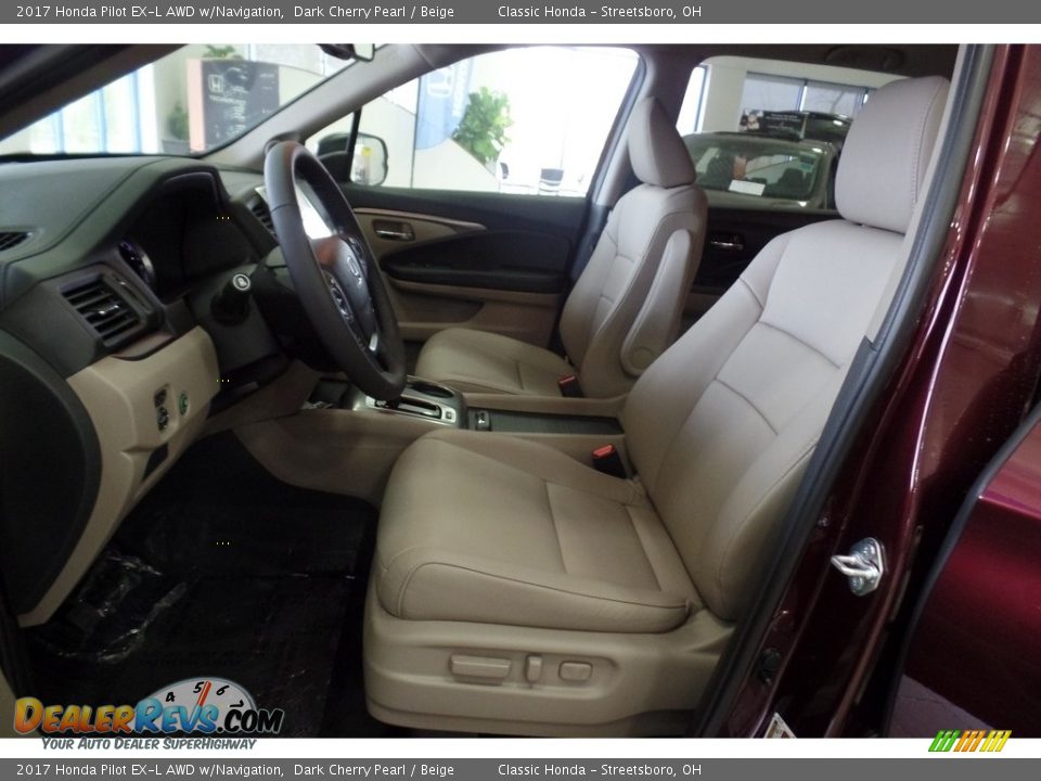 2017 Honda Pilot EX-L AWD w/Navigation Dark Cherry Pearl / Beige Photo #10