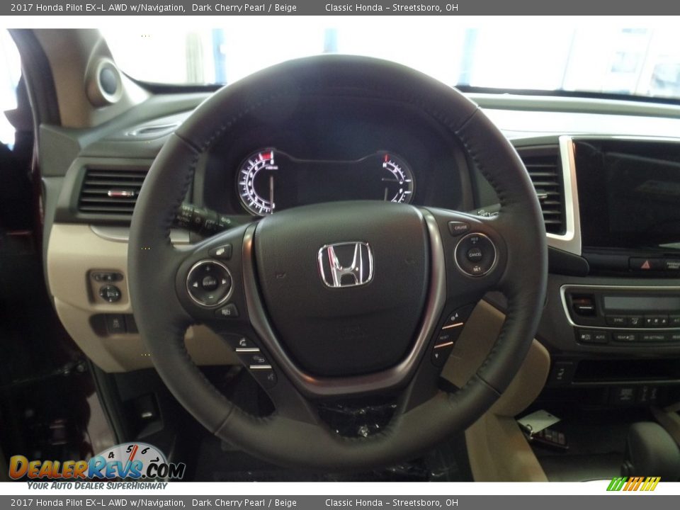 2017 Honda Pilot EX-L AWD w/Navigation Dark Cherry Pearl / Beige Photo #13