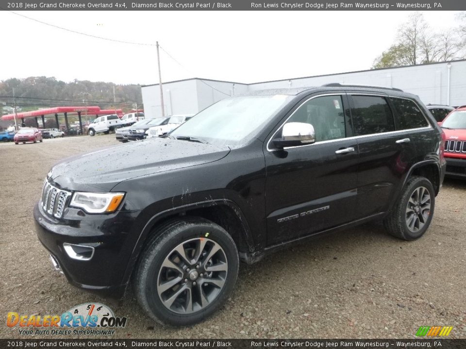 2018 Jeep Grand Cherokee Overland 4x4 Diamond Black Crystal Pearl / Black Photo #1