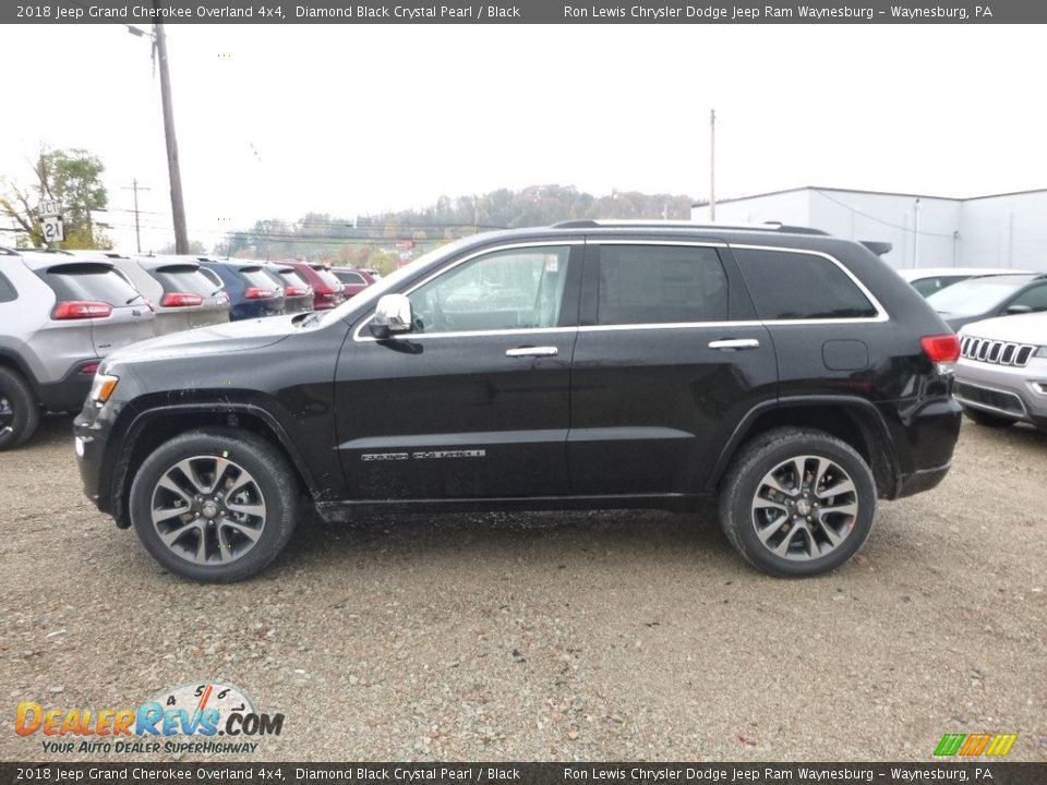 2018 Jeep Grand Cherokee Overland 4x4 Diamond Black Crystal Pearl / Black Photo #2
