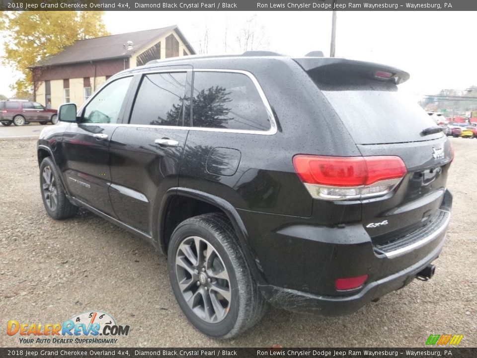 2018 Jeep Grand Cherokee Overland 4x4 Diamond Black Crystal Pearl / Black Photo #3