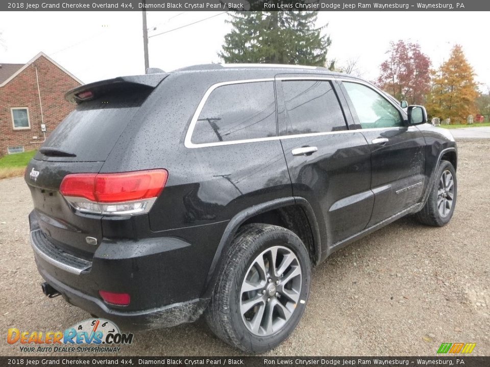 2018 Jeep Grand Cherokee Overland 4x4 Diamond Black Crystal Pearl / Black Photo #5