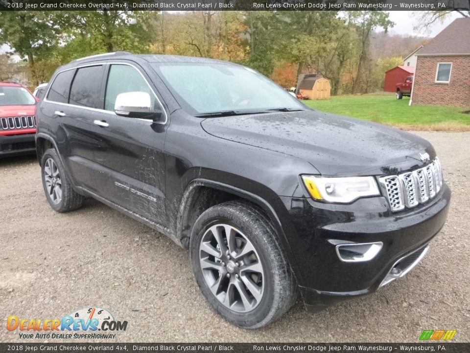 2018 Jeep Grand Cherokee Overland 4x4 Diamond Black Crystal Pearl / Black Photo #7