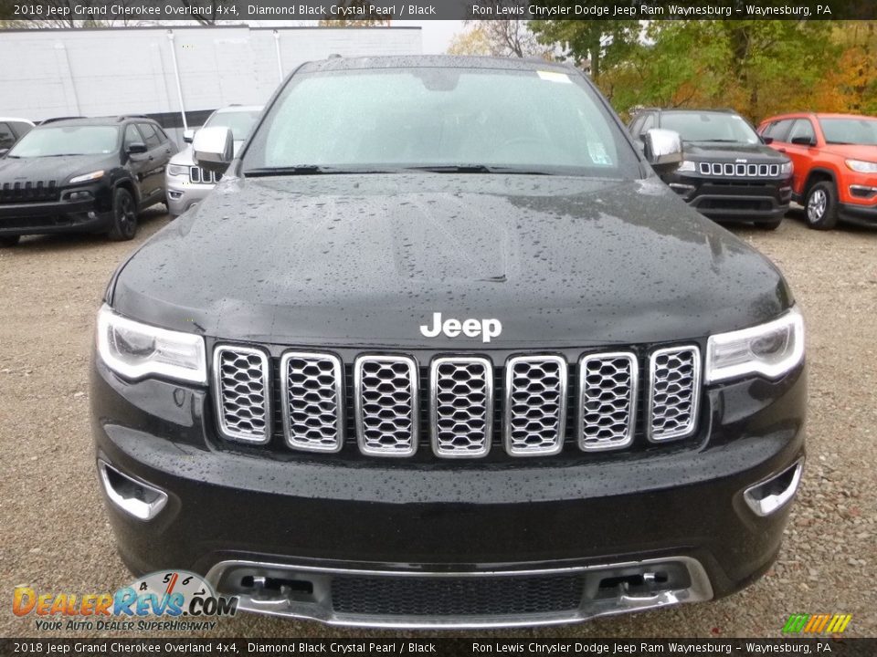 2018 Jeep Grand Cherokee Overland 4x4 Diamond Black Crystal Pearl / Black Photo #8
