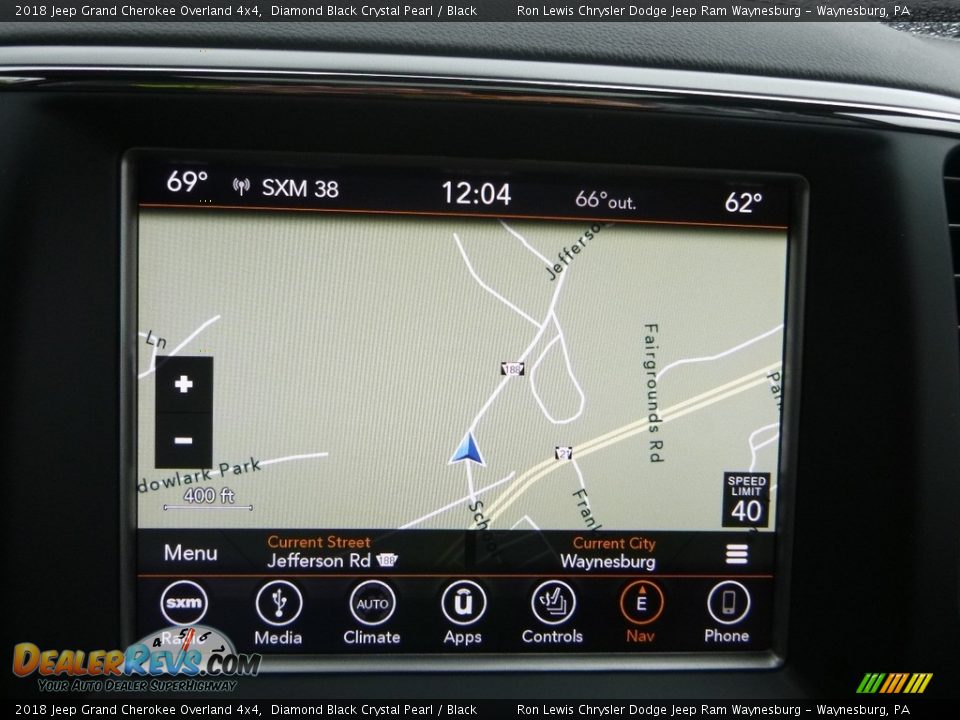 2018 Jeep Grand Cherokee Overland 4x4 Diamond Black Crystal Pearl / Black Photo #16