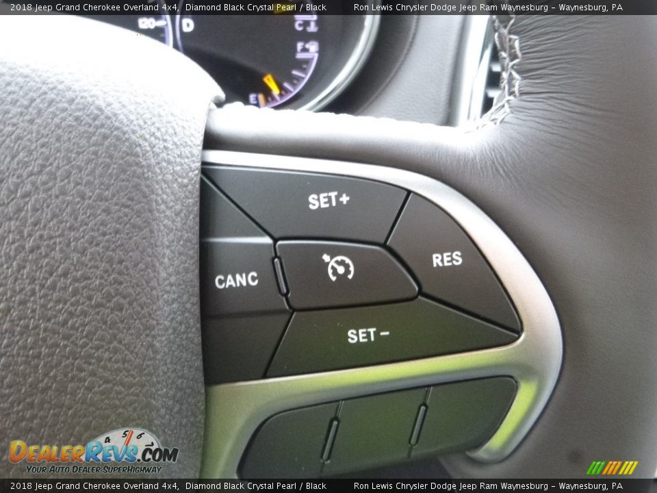 2018 Jeep Grand Cherokee Overland 4x4 Diamond Black Crystal Pearl / Black Photo #19