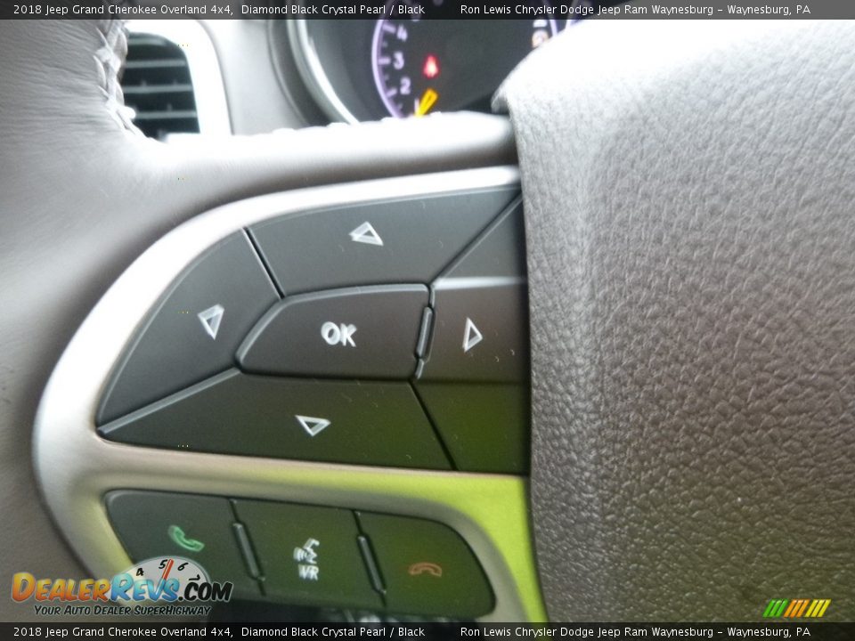 2018 Jeep Grand Cherokee Overland 4x4 Diamond Black Crystal Pearl / Black Photo #20