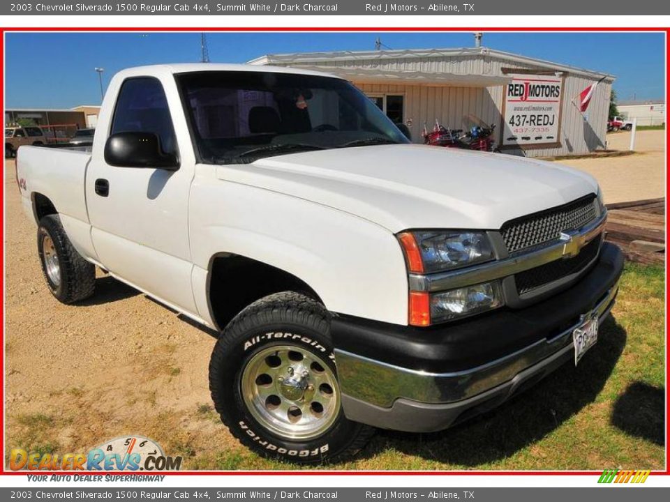 2003 Chevrolet Silverado 1500 Regular Cab 4x4 Summit White / Dark Charcoal Photo #10