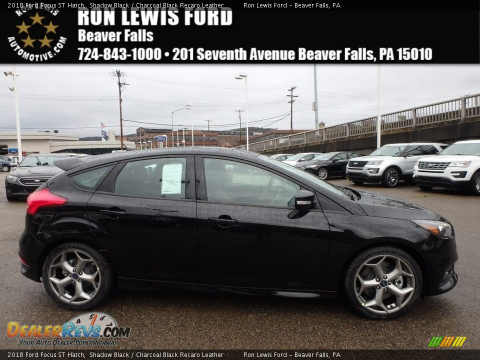 2018 Ford Focus ST Hatch Shadow Black / Charcoal Black Recaro Leather Photo #1