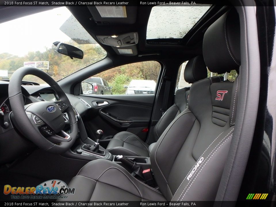 Charcoal Black Recaro Leather Interior - 2018 Ford Focus ST Hatch Photo #11