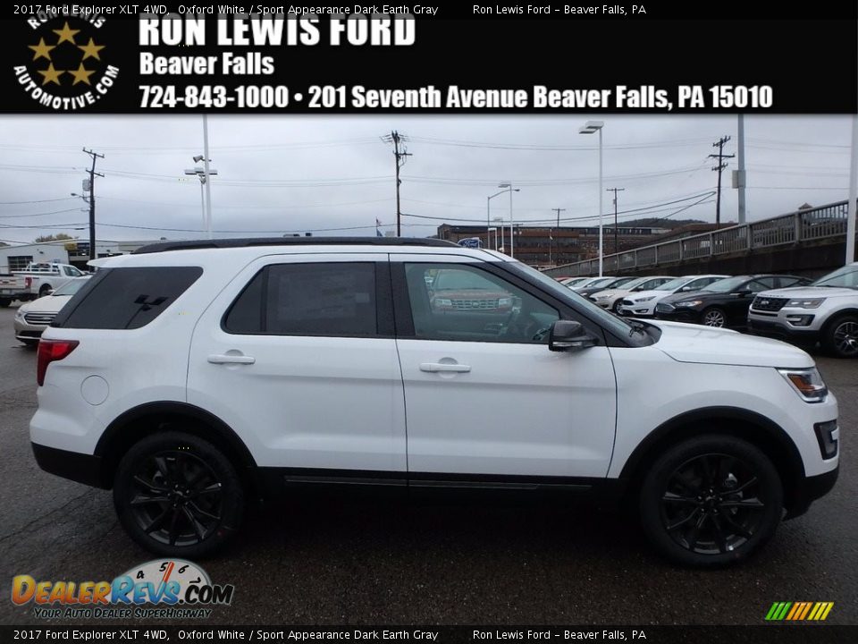 2017 Ford Explorer XLT 4WD Oxford White / Sport Appearance Dark Earth Gray Photo #1