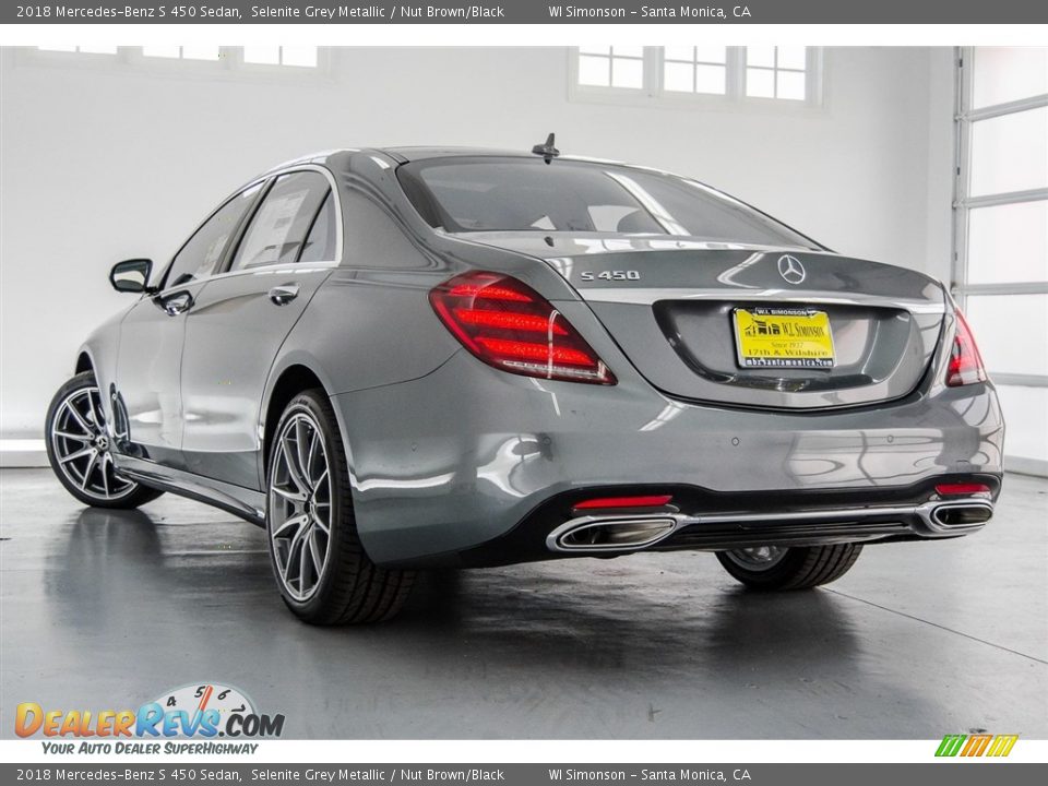 2018 Mercedes-Benz S 450 Sedan Selenite Grey Metallic / Nut Brown/Black Photo #3