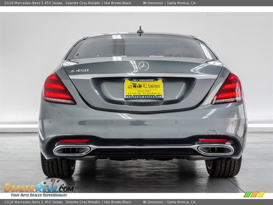 2018 Mercedes-Benz S 450 Sedan Selenite Grey Metallic / Nut Brown/Black Photo #4