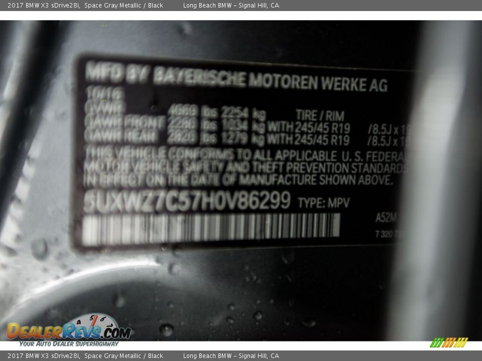 2017 BMW X3 sDrive28i Space Gray Metallic / Black Photo #18