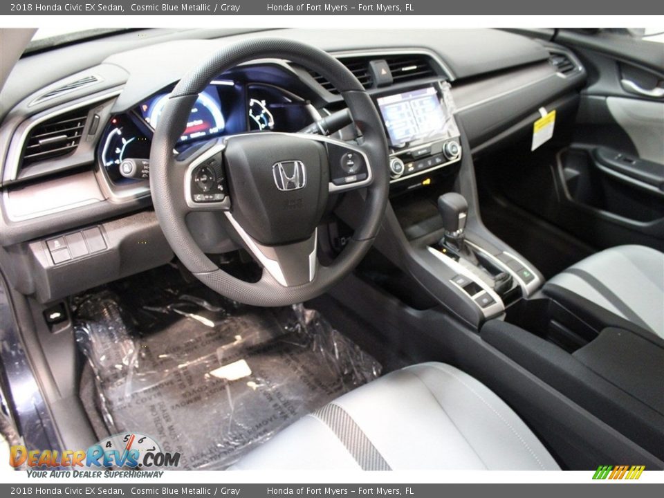 Gray Interior - 2018 Honda Civic EX Sedan Photo #10