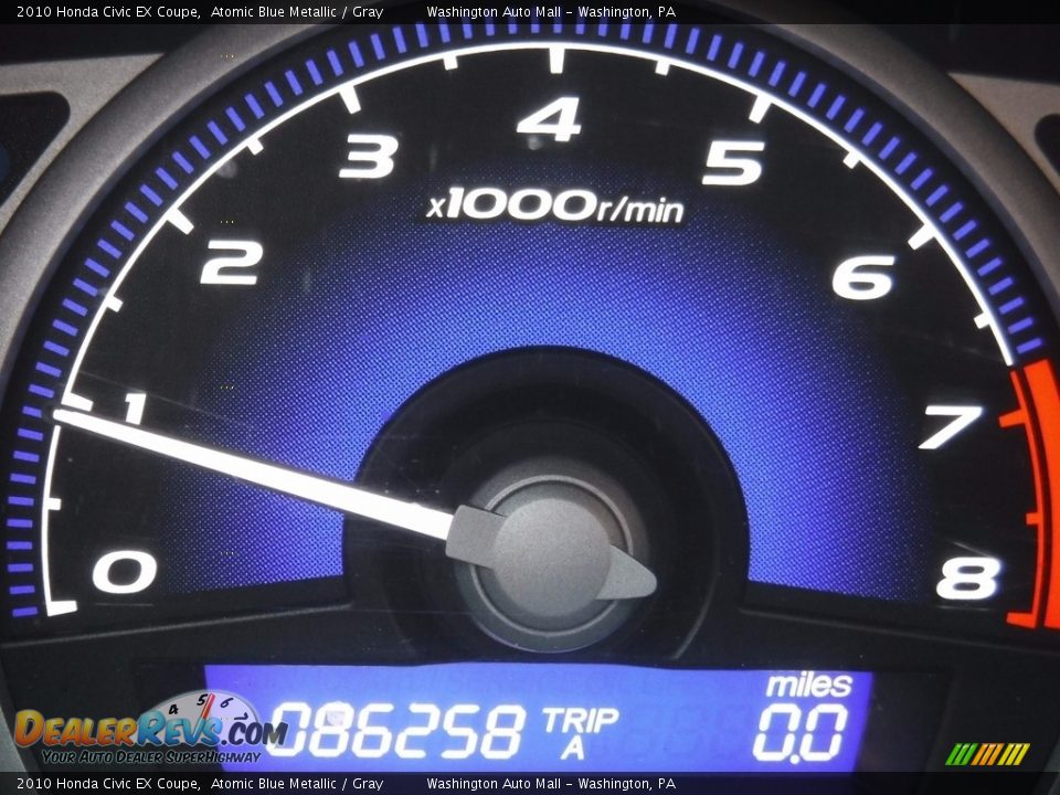2010 Honda Civic EX Coupe Atomic Blue Metallic / Gray Photo #25