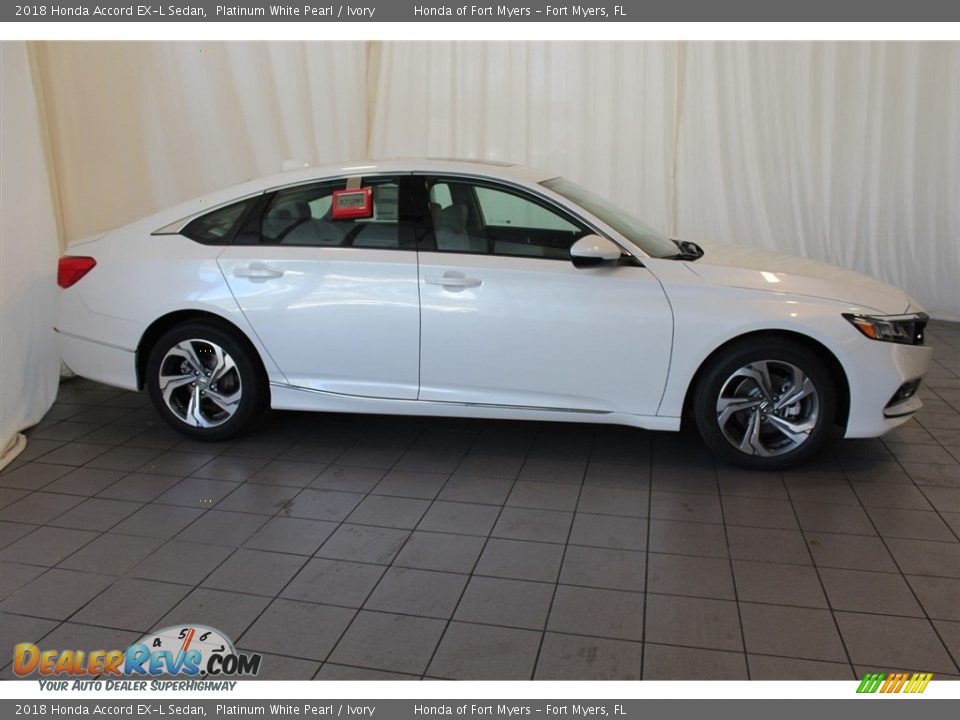 2018 Honda Accord EX-L Sedan Platinum White Pearl / Ivory Photo #3