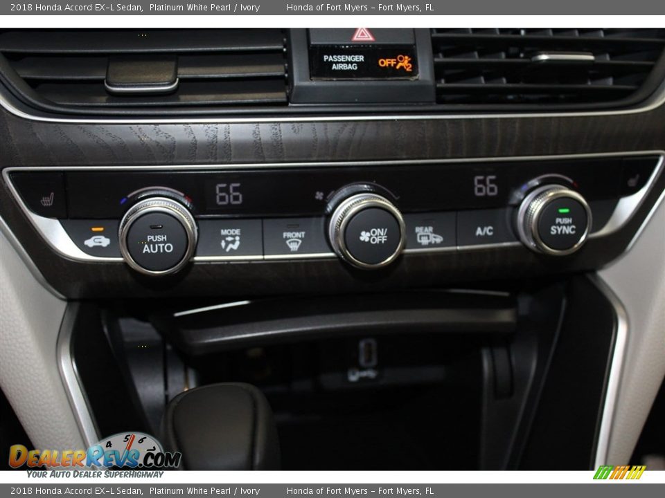 2018 Honda Accord EX-L Sedan Platinum White Pearl / Ivory Photo #20