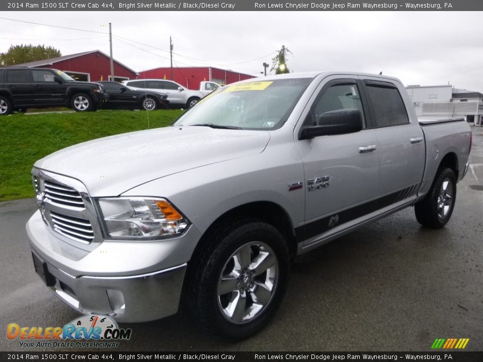 2014 Ram 1500 SLT Crew Cab 4x4 Bright Silver Metallic / Black/Diesel Gray Photo #1