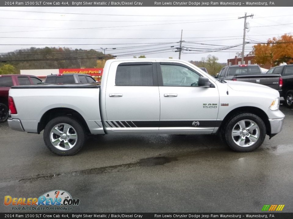 2014 Ram 1500 SLT Crew Cab 4x4 Bright Silver Metallic / Black/Diesel Gray Photo #5