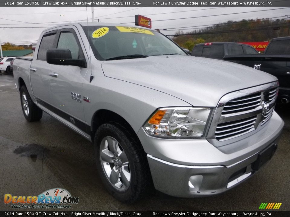 2014 Ram 1500 SLT Crew Cab 4x4 Bright Silver Metallic / Black/Diesel Gray Photo #6