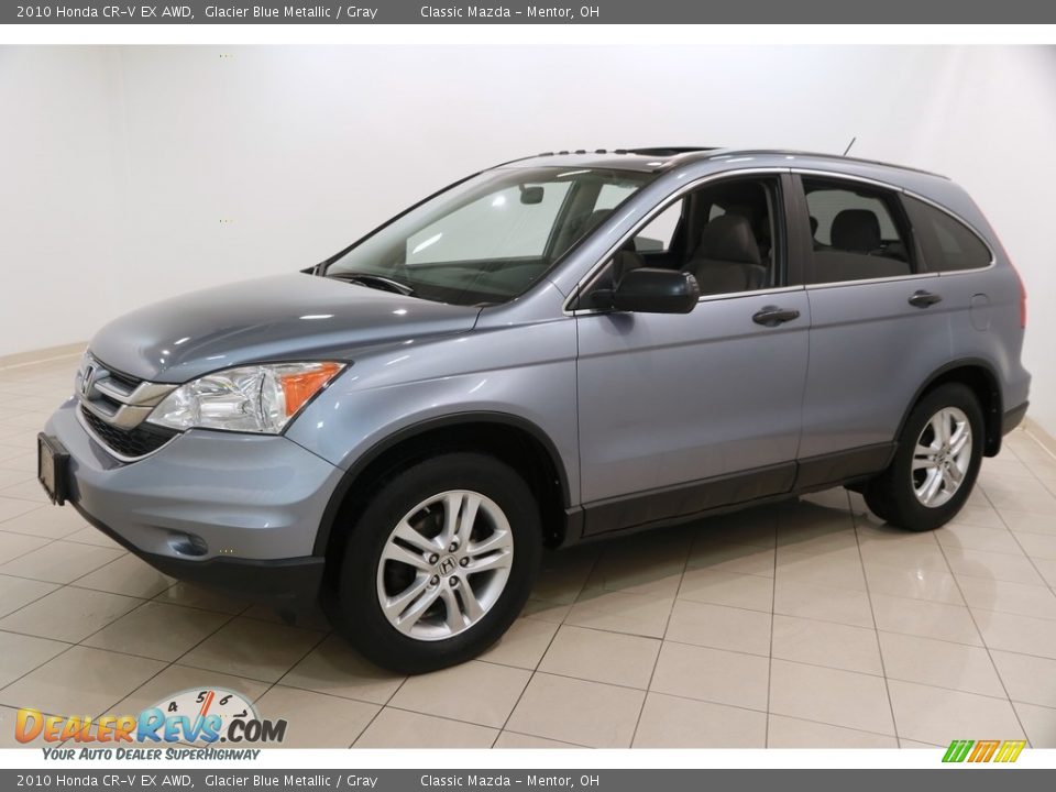 2010 Honda CR-V EX AWD Glacier Blue Metallic / Gray Photo #3