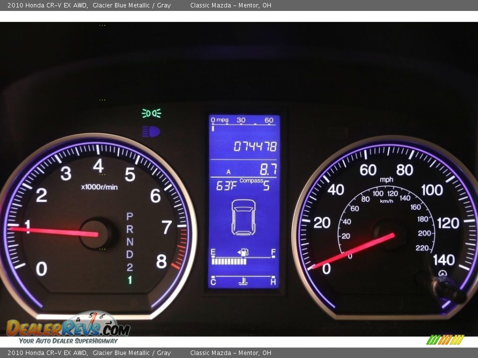 2010 Honda CR-V EX AWD Glacier Blue Metallic / Gray Photo #8