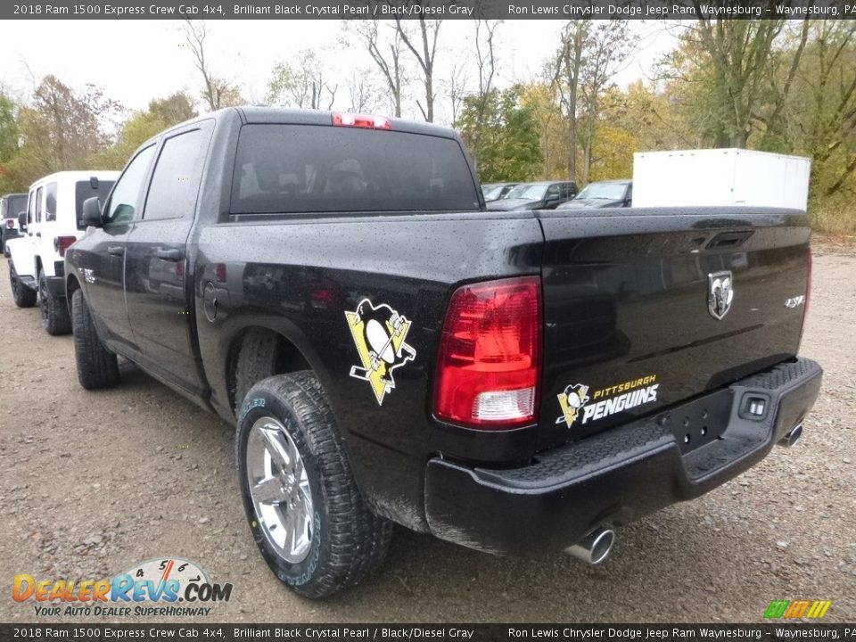 2018 Ram 1500 Express Crew Cab 4x4 Brilliant Black Crystal Pearl / Black/Diesel Gray Photo #2