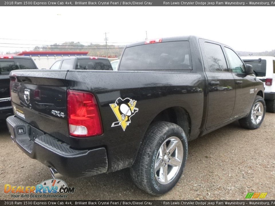 2018 Ram 1500 Express Crew Cab 4x4 Brilliant Black Crystal Pearl / Black/Diesel Gray Photo #3