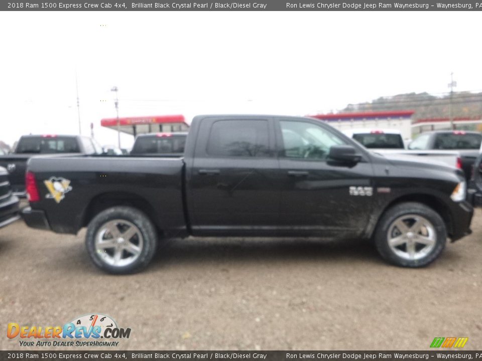 2018 Ram 1500 Express Crew Cab 4x4 Brilliant Black Crystal Pearl / Black/Diesel Gray Photo #4