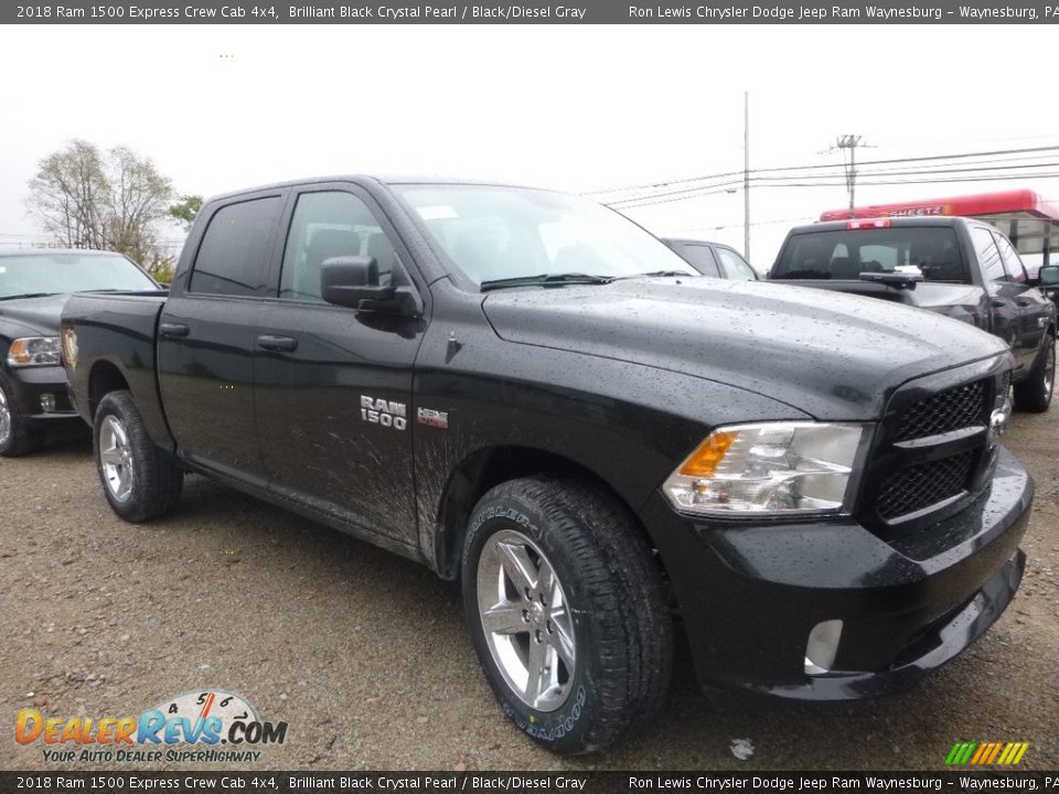 2018 Ram 1500 Express Crew Cab 4x4 Brilliant Black Crystal Pearl / Black/Diesel Gray Photo #5