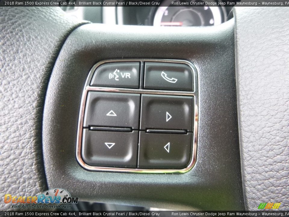 2018 Ram 1500 Express Crew Cab 4x4 Brilliant Black Crystal Pearl / Black/Diesel Gray Photo #19