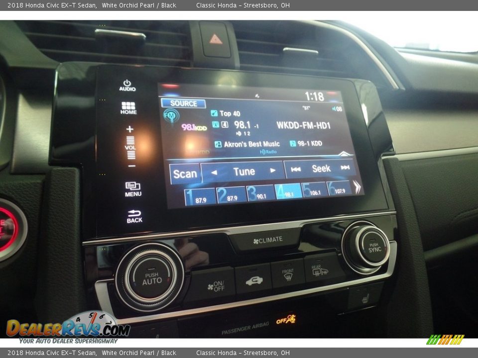 2018 Honda Civic EX-T Sedan White Orchid Pearl / Black Photo #11