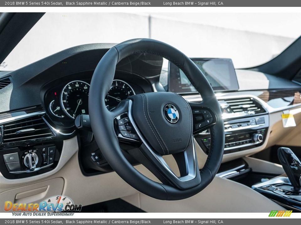 2018 BMW 5 Series 540i Sedan Black Sapphire Metallic / Canberra Beige/Black Photo #5