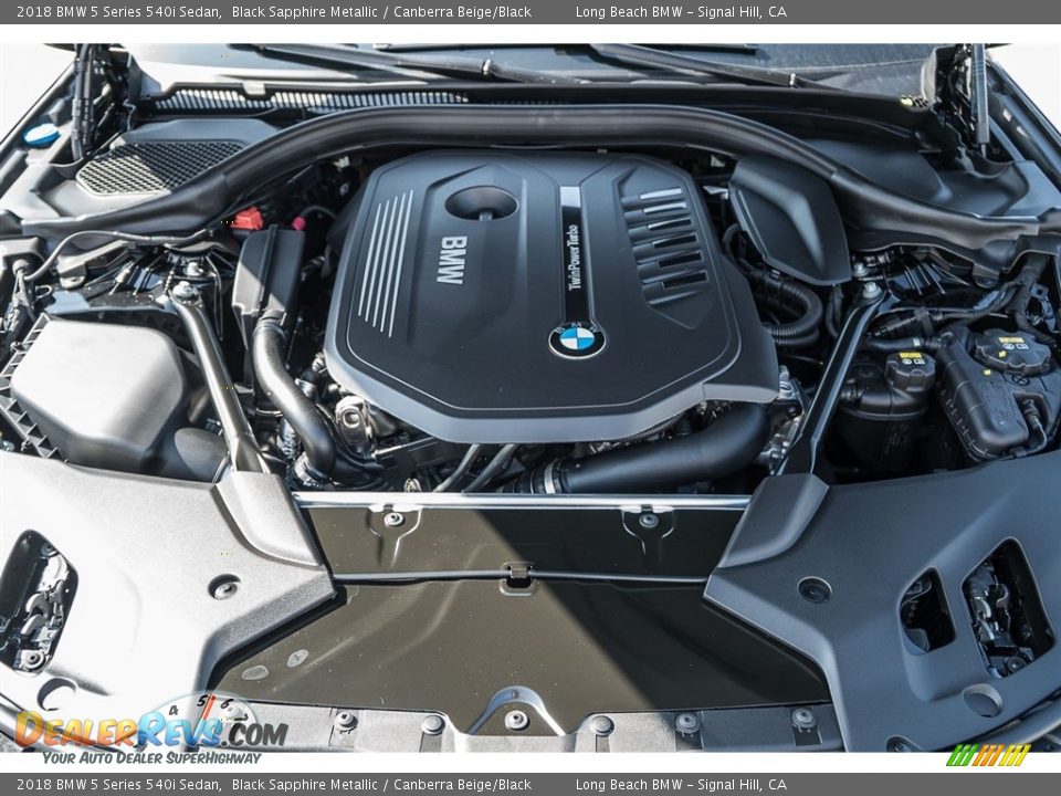2018 BMW 5 Series 540i Sedan Black Sapphire Metallic / Canberra Beige/Black Photo #8