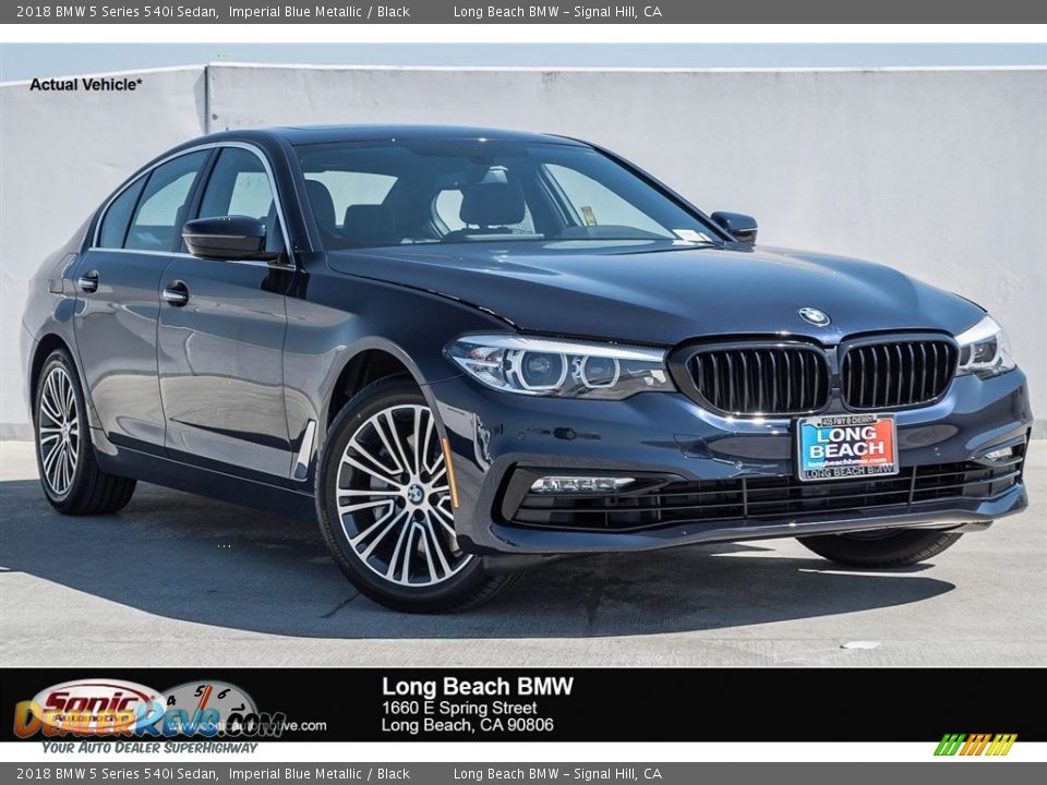 2018 BMW 5 Series 540i Sedan Imperial Blue Metallic / Black Photo #1