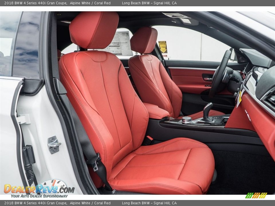 2018 BMW 4 Series 440i Gran Coupe Alpine White / Coral Red Photo #2