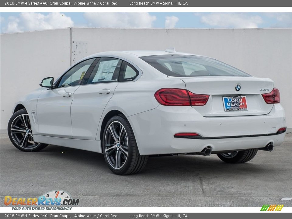 2018 BMW 4 Series 440i Gran Coupe Alpine White / Coral Red Photo #3