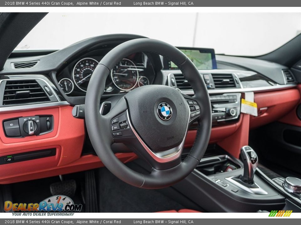 2018 BMW 4 Series 440i Gran Coupe Alpine White / Coral Red Photo #5