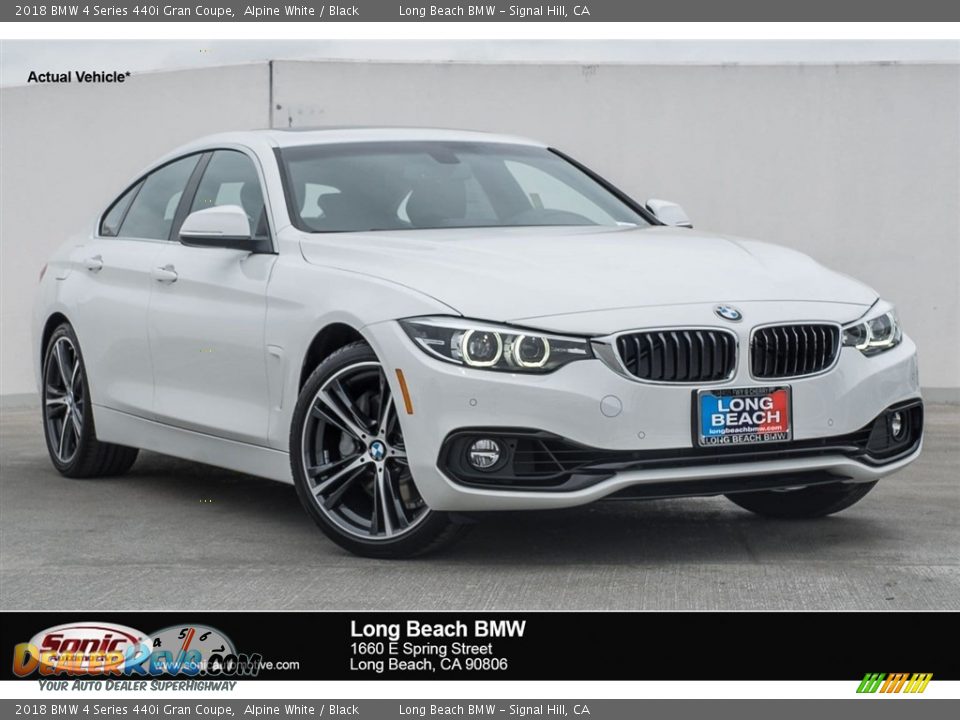 2018 BMW 4 Series 440i Gran Coupe Alpine White / Black Photo #1
