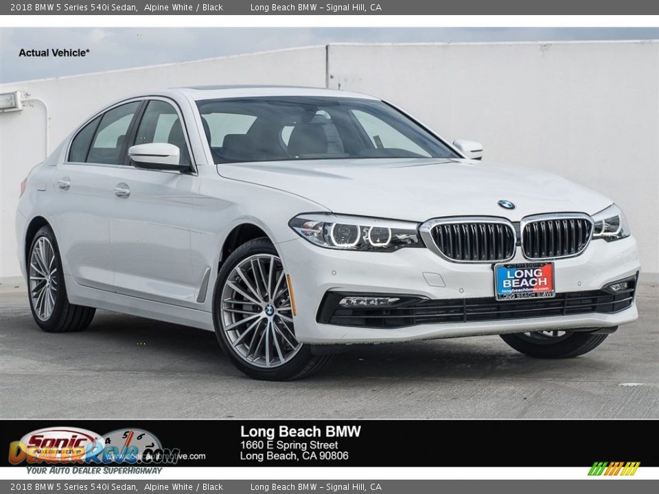 2018 BMW 5 Series 540i Sedan Alpine White / Black Photo #1