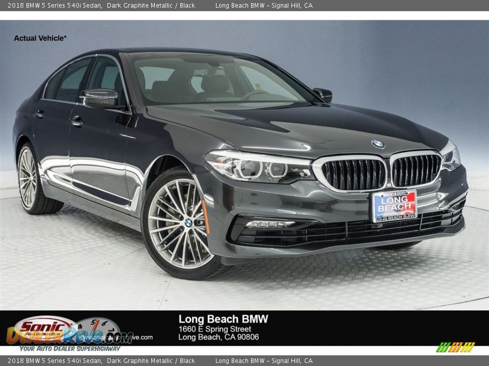 2018 BMW 5 Series 540i Sedan Dark Graphite Metallic / Black Photo #1