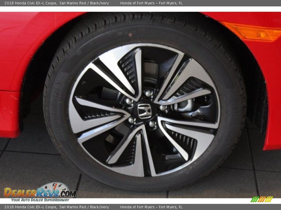 2018 Honda Civic EX-L Coupe San Marino Red / Black/Ivory Photo #8
